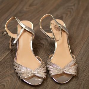 Silver Rhinestone Heels